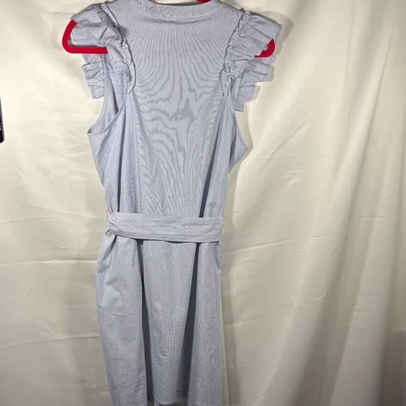 Gibon Women's Blue Ruffle Sleeve Dress SZ L - Picture 7 of 9